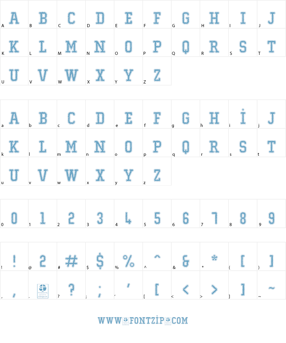 Typo College Dusty Demo Font Character